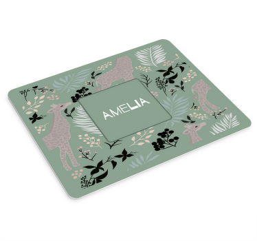 Personlig giraff musematte med navn - Tenstickers
