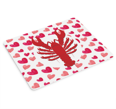 Pink heart lobster more mousepads - TenStickers
