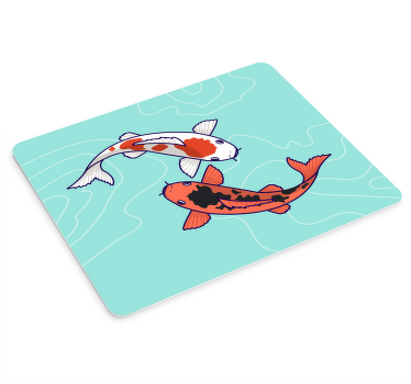 Cute couple Koi fish  anime mousepad - TenStickers