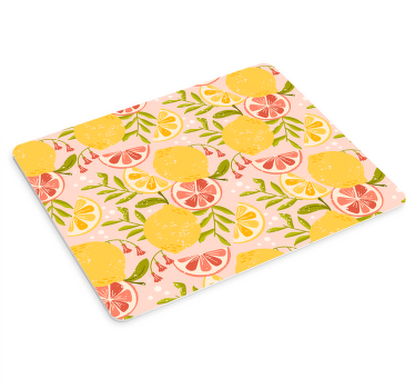 ピンクの背景のマウスパッドにグレープフルーツ - TENSTICKERS