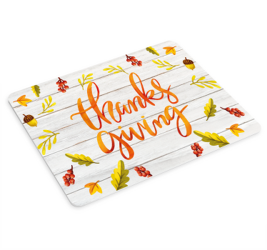 Acorns and leaves Thanksgiving mouse pad quotes - TenStickers