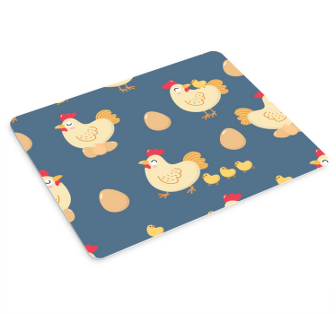 鶏とひよこのシームレスパターンより多くのマウスパッド - TENSTICKERS