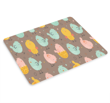 Pastel blue and pink chicken XXL mousepad - TenStickers