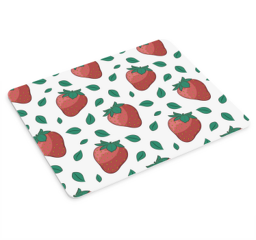 Mauspad originell Leuchtend saftige erdbeeren grüne blätter - TenStickers