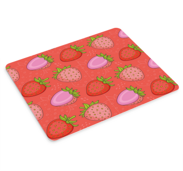Seamless red and pink strawberries mouse pad - TenStickers