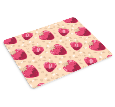 Strawberry pattern on beige original mouse pad - TenStickers