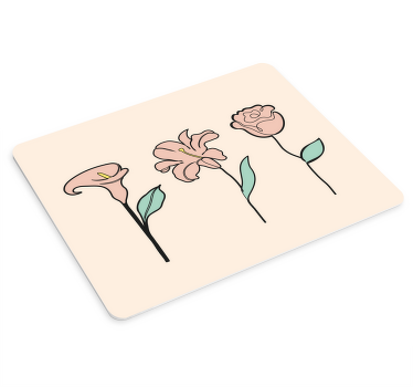 Alfombrillas de ratón de flores minimalistas de diseño original - TenVinilo