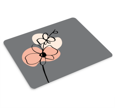 Orchidėjos abstraktus linijinis menas daugiau pelės kilimėlių - „Tenstickers“