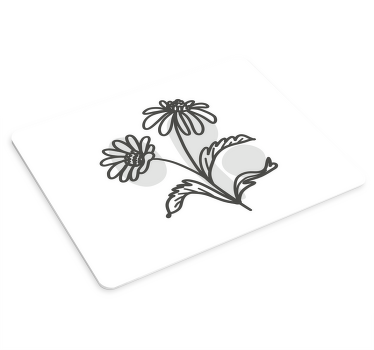 Grupo de flores da margarida linha arte produtotapete de rato - TenStickers