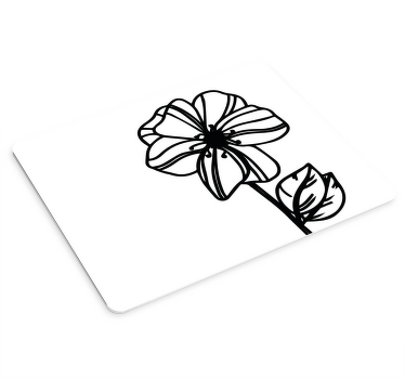 Margarita flor línea moderna arte más alfombrilla de ratón - TenVinilo