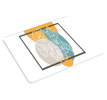 Aranyos minimalista téglalap és virágok egérpadok - TenStickers