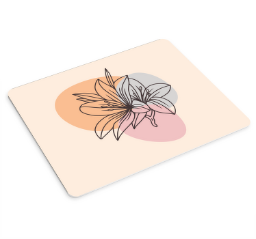 Søtt par blomster minimalistisk musematte - Tenstickers