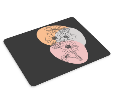 Ramalhete girassóis rosas linha arte mousepads - TenStickers