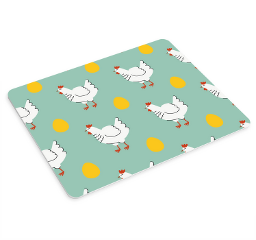 Beyaz civciv mavi arka plan orijinal mouse pad - TenStickers