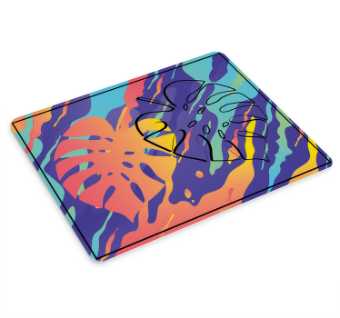 Fargerik blad abstrakt kunst musematte original - Tenstickers