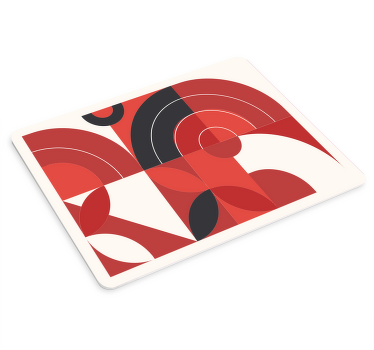 Raudona geometrinio meno originali pelės kilimėlis - „Tenstickers“