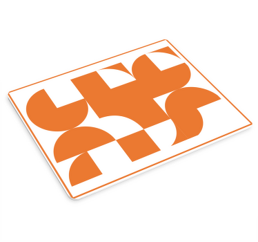 オレンジ色の円の幾何学的なアートパターンのマウスパッド - TENSTICKERS