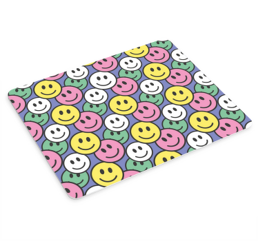 Mauspad originell Bunte pastell-smiley-gesichter - TenStickers
