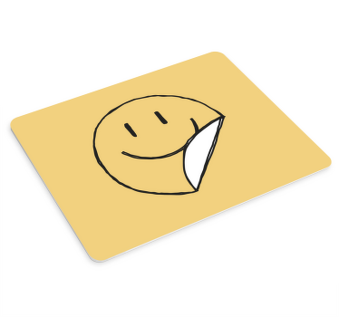 Yellow smile crayon face  original mouse pad - TenStickers