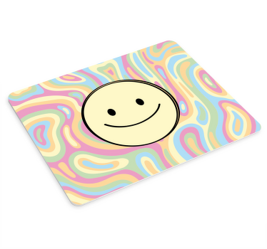 Tapetes de rato originais Rosto sorridente de tie dye colorido - TenStickers