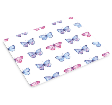 Alfombrilla de ratón con mariposa rosa y azul - TenVinilo