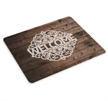 Tervetuloa puinen rakenne kuvio hiirimatto - Tenstickers