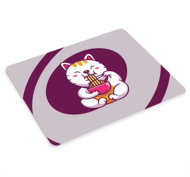 Tapis de souris original Beau chat mangeur - TenStickers