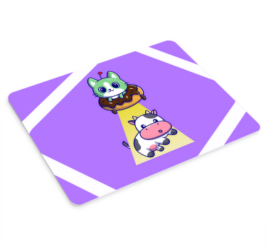 Ulkomaalainen kissa lehmän kanssa Alkuperäinen hiirimatto - Tenstickers