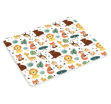 Søde vilde dyr med blade musemåtte - TenStickers