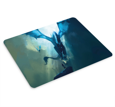 Dragon flying on blue gaming mouse pad - TenStickers