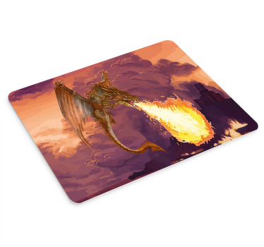 Håndtegnet drage musematte gaming - Tenstickers