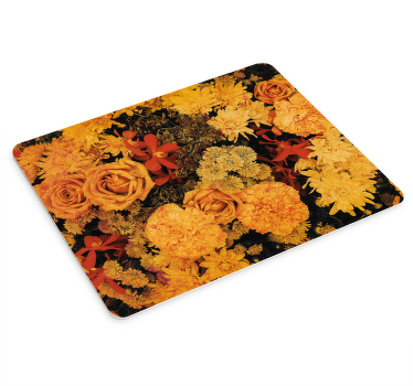 Alfombrilla de ratón con hermosas flores naranjas - TenVinilo