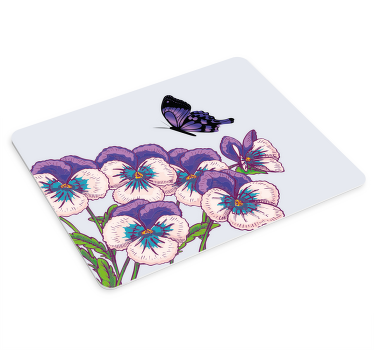 Lilla og grønne blomster original musemåtte - TenStickers