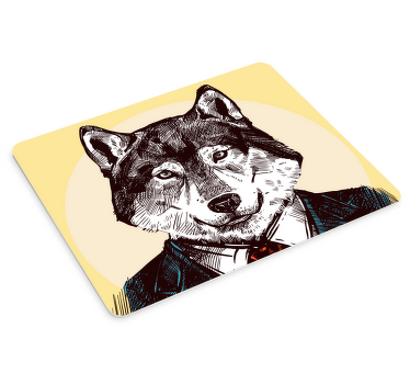 Tapetes de rato de anime Desenho de lobo em ternos - TenStickers