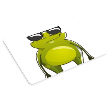 带墨镜的青蛙设计动漫鼠标垫 - TenStickers