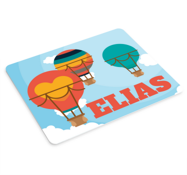 Three colorful balloons with clouds mouse mat - TenStickers