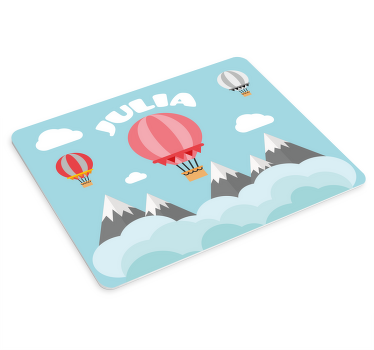 šedé a růžové balónky přizpůsobená podložka pod myš - TenStickers