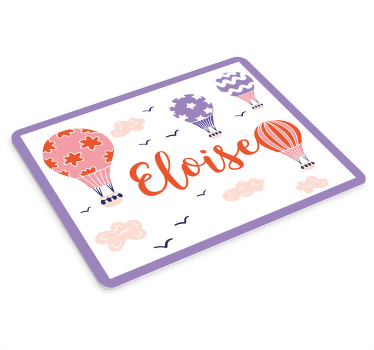 Alfombrilla ratón personalizable Globos rosados y morados - TenVinilo