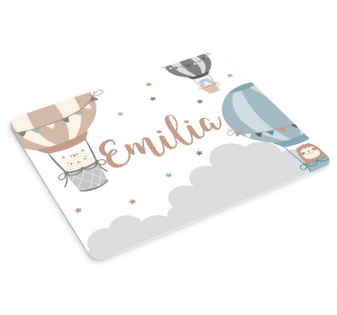 Alfombrilla ratón personalizable Nubes y globos de color pastel - TenVinilo