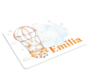 Pastel balloon with sweet animals mouse mat - TenStickers