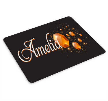 Name glitter diamonds personalised mouse mat - TenStickers