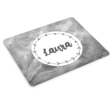 Name gray marble texture personalised mouse mat - TenStickers
