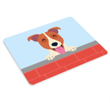Happy little cartoon dog original mousepad - TenStickers