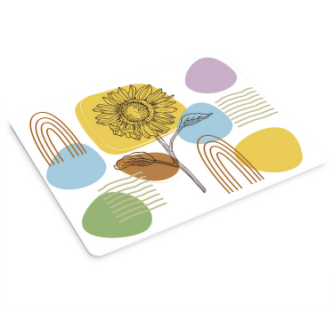 ηλίανθος με εξωτικό στυλ λουλουδάτο mousepad - TenStickers