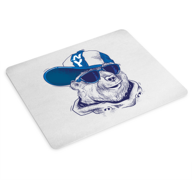 Sininen karhu sarjakuva graffiti Alkuperäinen hiirimatto - Tenstickers