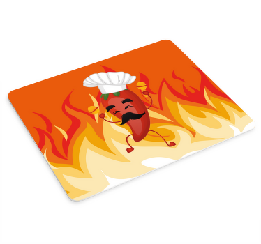 Chilli chef cartoon graffiti mousepad - TenStickers