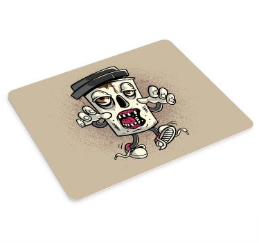 Coffee zombie graffiti character mouse pad - TenStickers