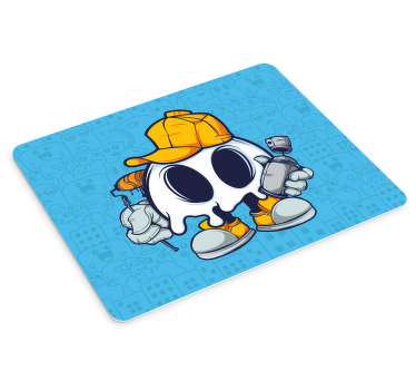 Skull cool kid graffiti cartoon mouse pad - TenStickers