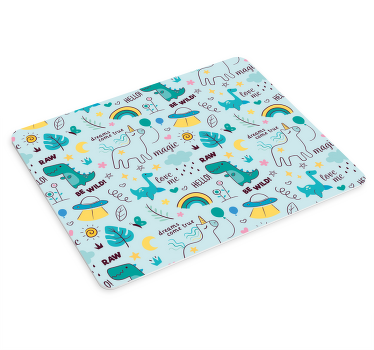 Unicorn and dinosaur original mouse pad - TenStickers