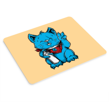 イヤリングオリジナルマウスパッドと漫画の猫 - TENSTICKERS